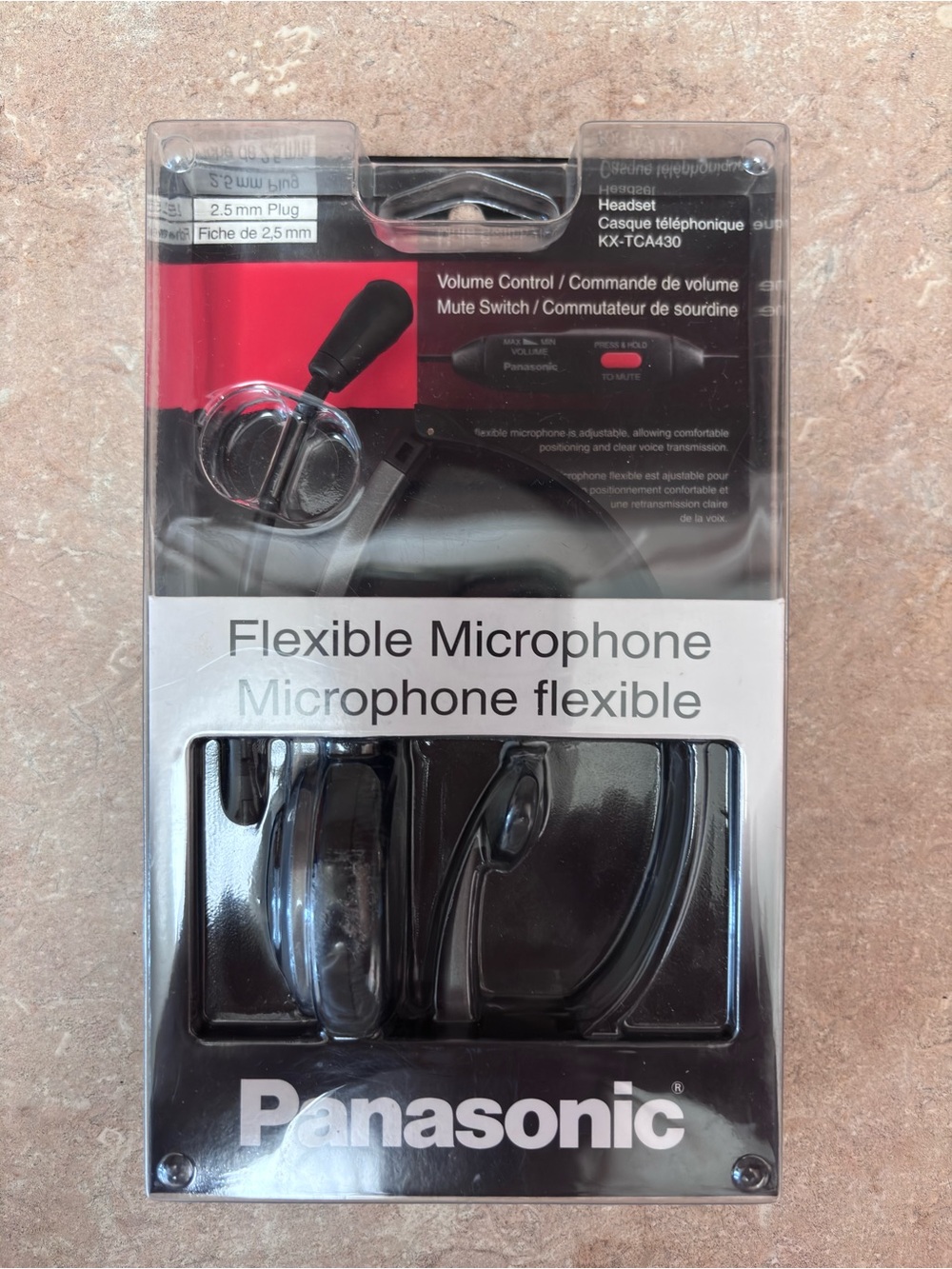 NEW Panasonic KX-TCA430 Comfort Fit Over the Head Headset with Flexible Mic